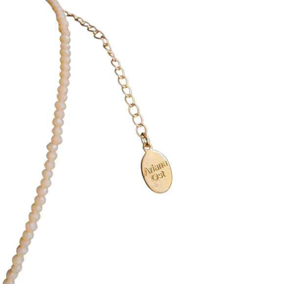 Free People x Ariana Ost Sunlight Choker Necklace Citrine Pearl Sun NWOT - Picture 5 of 8